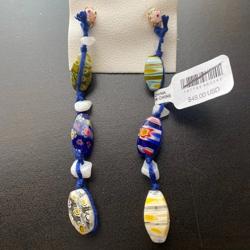 NEW Free People x Ariana Ost Voyage Dangle Earrings in Blue